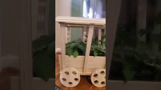 Covered Wooden Wagon Planter DIY  Scroll Saw Project [upl. by Iseabal]