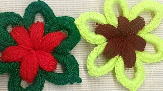 2 Most beautiful flower design thalposh  how to make thalposh with woolen  Woolen Craft [upl. by Nels]