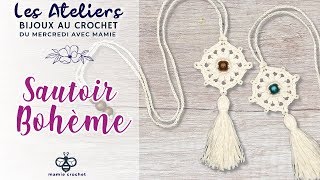 Comment faire un sautoir boheme facile au crochet  tuto pas à pas [upl. by Ydnes415]