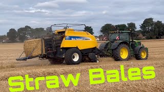 Pumping out Straw Bales with New Holland Drone Disaster Lorry Stuck [upl. by Rehpotsirhc]