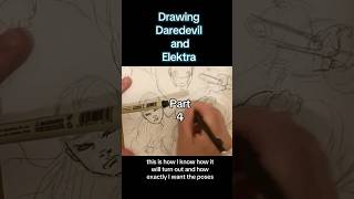 Draeing Daredevil and Elektra part 4 daredevilart drawing elektraart comicbookartstyle pencil [upl. by Htur800]