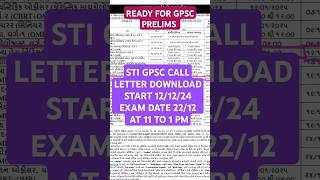 STI CALL LETTER DOWNLOAD 2024stigpscgpscprelimscalllettershortfeed [upl. by Dnomaid34]