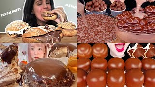 ASMR Chocolate Desserts Mukbang Compilation  Chocolate Asmr  Satisfying eating sounds [upl. by Emor]