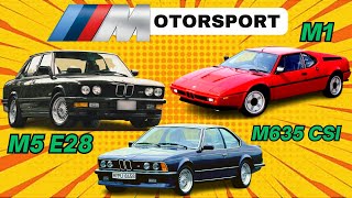 BMW préparateur MOTORSPORT lhistoire de la M1 à nos jours 30 CSL 2002 Turbo M5 M635 CSI Partie 1 [upl. by Ynhoj191]