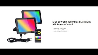 EFEP RGB LED Flood Light Outdoor Color Changing Led Stage Landscape Lights [upl. by Cornish]