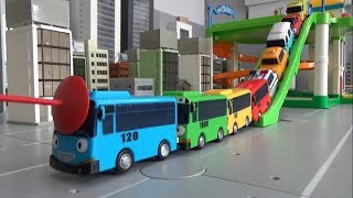 꼬마버스 타요 10대 자동차 주차장 미끄럼틀 장난감 놀이 Tayo The Little Bus 10 Cars Parking Slide Toys Play [upl. by Riebling461]