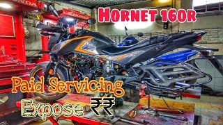 hornetservicecost Hornet 160r servicing Service Cost ₹ amp Service details [upl. by Enyamrahs]