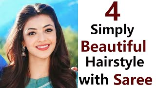 4 Simply pretty hairstyle with Saree look  easy quick hairstyle  hairstyle 2023 [upl. by Lewie]