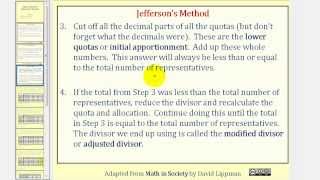 Apportionment Jeffersons Method [upl. by Sloan]