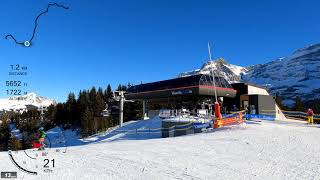 5K Skiing Les Diablerets Top to Bottom MeilleretMazotsDiablerets Vaud Switzerland GoPro HERO9 [upl. by Codel]