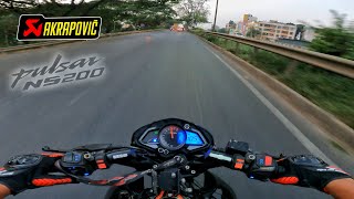 Evening  Akraphovic 💥 Ns200 Full Throttle With Ar Exhaust ☠️‼️motovlog ns200 [upl. by Miguelita]