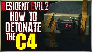 HOW TO BLOW UP THE C4  DETONATE THE C4 IN WEST STORAGE ROOM  RESIDENT EVIL 2 REMAKE [upl. by Aiuhsoj16]