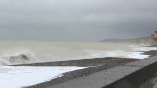 Tempête à saint Aubin sur mer Seine Maritime Le 4 janvier 2018 [upl. by Barina]