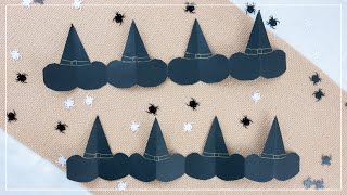 DIY Hexenhut Girlande aus Papier basteln  Halloween Deko Idee [upl. by Ainesell]