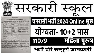 सरकारी स्कूल चपरासी भर्ती 2024 Online Apply Government School Chaprasi Bharti  Sarkari School [upl. by Consolata351]