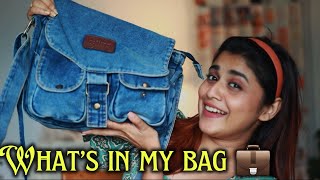 WHAT’s IN MY BAG 💼 sharikum ithoke aane ullath  sruthy sathyan [upl. by Eesac]