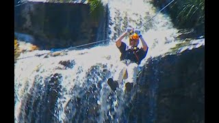 Zipline Past a Waterfall in Tsitsikamma South Africa [upl. by Thanasi]