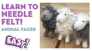 NEEDLE FELTED ANIMAL FACES  Lincolnshire Fenn Crafts [upl. by Shirk10]