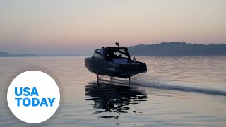 Electric hydrofoil boat blows distance record out of the water  USA TODAY [upl. by Burr478]