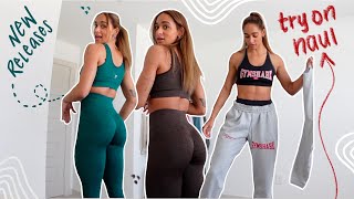 NEW RELEASES  quick little Gymshark try on haul  Adapt animalcamo Power GFX [upl. by Luhar]