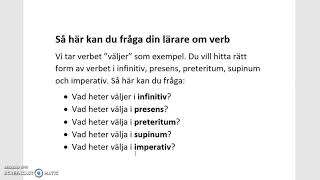 Fråga om verb i klassrummet [upl. by Oilalue]