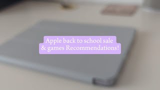 Ipad air 6 💜 games recommendations amp apple back to school sale tutorial✨ [upl. by Maighdiln]