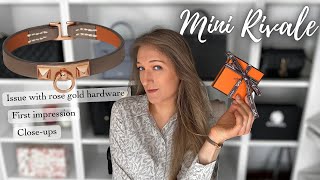 HERMÈS MINI RIVALE bracelet unboxing first impression amp rose gold hardware issues  Lesley Adina [upl. by Kimbra363]