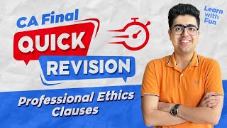 QUICK Revision Professional Ethics  CA Final Audit  CA Shubham Keswani AIR 8 [upl. by Darryn]