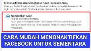 CARA MENONAKTIFKAN FACEBOOK UNTUK SEMENTARA SANGAT MUDAH [upl. by Areis]