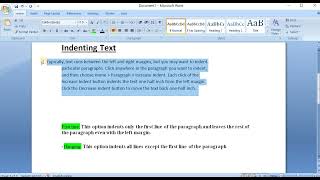 Indenting Text l MS WORD l 2024 [upl. by Waal706]