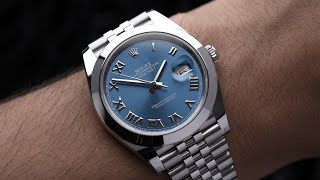 This Rolex Datejust 41 is GORGEOUS  Azzurro Blue [upl. by Nosinned807]