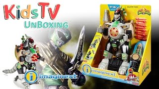 Imaginext Power Rangers Green Ranger amp Dragonzord RC Unboxing and playtime with Gideon and Logan [upl. by Giddings]