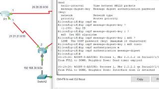 Autenticación en protocolo de enrutamiento OSPF [upl. by Cumings]