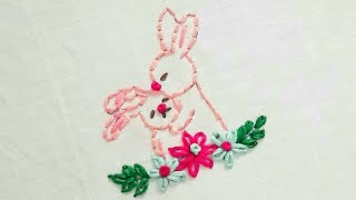 Hand Embroidery For Baby Dress  Back Stitch Lazydaisy  French knot Stitch  Easy For Beginners [upl. by Ahseikram]