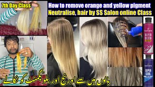 Live Class How to Neutralise Hair  How to Remove Yellow and Orange Pigment with Shampoo and Colour [upl. by Rramaj]