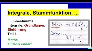 Integralrechnung Stammfunktion bilden unbestimmte Integrale Teil 1a [upl. by Packston880]