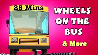 Wheels on the Bus Go Round And Round  3D Animation Cartoon Rhymes Songs For Children  KidsOne [upl. by Garvy]