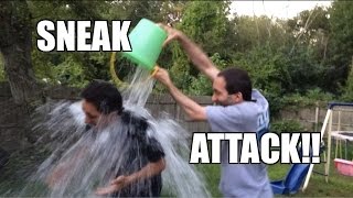 NINJA TWINS do the ALS ICE Bucket Challenge Fail style [upl. by Zitvaa551]