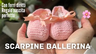 🩰 Scarpine neonato ai ferri quotBALLERINAquot 🌸 [upl. by Aillicsirp]