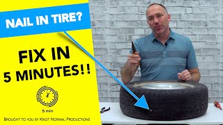 Nail in Tire Easy Quick Repair  Tire Repair  DIY with Kevin [upl. by Morgen]