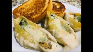 CREAMY Chicken Alfredo Stuffed Pasta Shells [upl. by Sedberry]