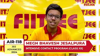 MEGH BHAVESH JESALPURA  AIR 118 in JEE Advanced 2024 [upl. by Nosirrah]