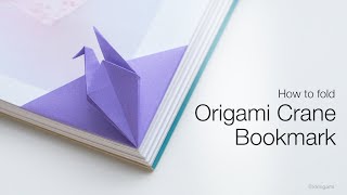 How to fold Origami Crane Bookmark Kimigami [upl. by Nyra]