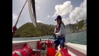 Opti Roll Tack Capsize Optimist Dinghy Sailing [upl. by Ltsyrk413]