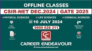 CSIR NET Dec 2024 Offline Coaching  Career Endeavour [upl. by Ecnarrot]