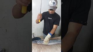 Filleting barracuda fish for restaurants  Professional cutting [upl. by Grae]