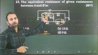 Q15 Semiconductor Electronics  The equivalent resistance of given resistances between A and B is [upl. by Oicaroh]