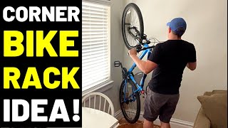 This CORNER BIKE RACK Idea Works Great For Small apartments Simple Wallmounted Bike HookRack [upl. by Godiva657]