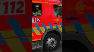 Uitruk ladderwagen autopomp merelbeke demo horizontale [upl. by Agate57]