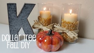 Dollar Tree Fall DIY  Pop Corn Kernel Candle Decor [upl. by Vera]